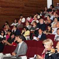 Asistentes al congreso en el  en el Teatro Carlos Lazo, FA UNAM.