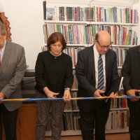 De izquierda a derecha: Cuauhtémoc Cárdenas, Coordinador General de Asuntos Internacionales del GDF; Alicia Ziccardi, Directora del PUEC UNAM; Josep Roig, Secretario General de CGLU y Eugene Zapata, Coordinador del proyecto AL-LAs, GDF-UE.