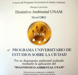 EL PUEC recibió el Distintivo Ambiental UNAM nivel oro por su desempeño ambiental 