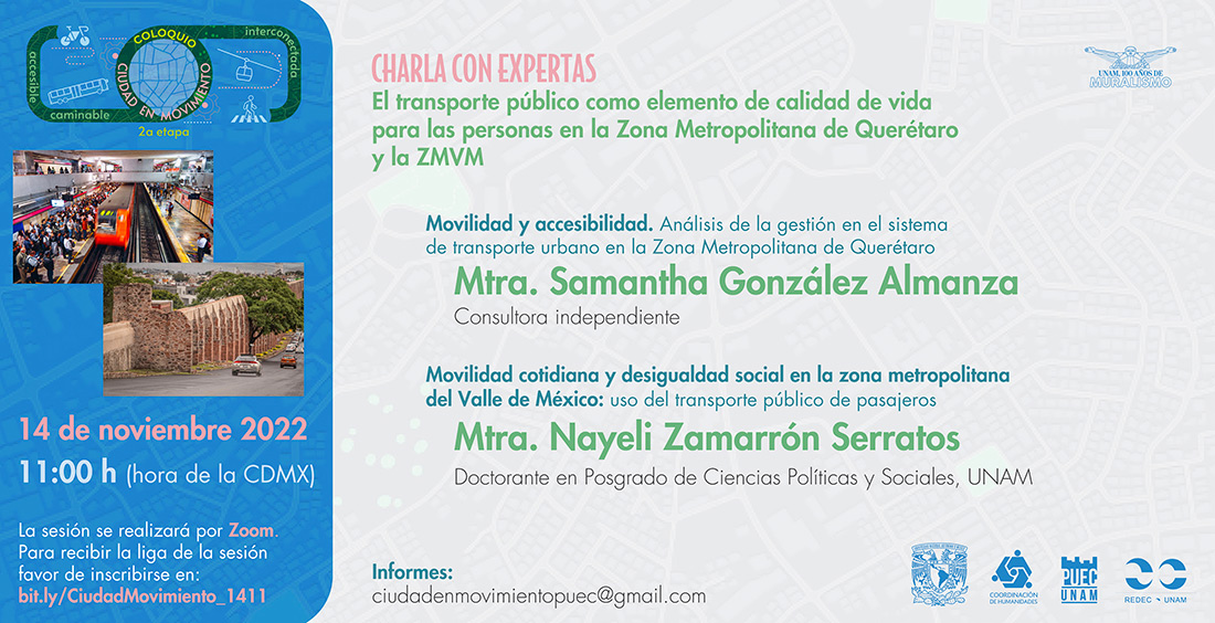 El transporte público como elemento de calidad de vida para las personas en la Zona Metropolitana de Querétaro y la ZMVM