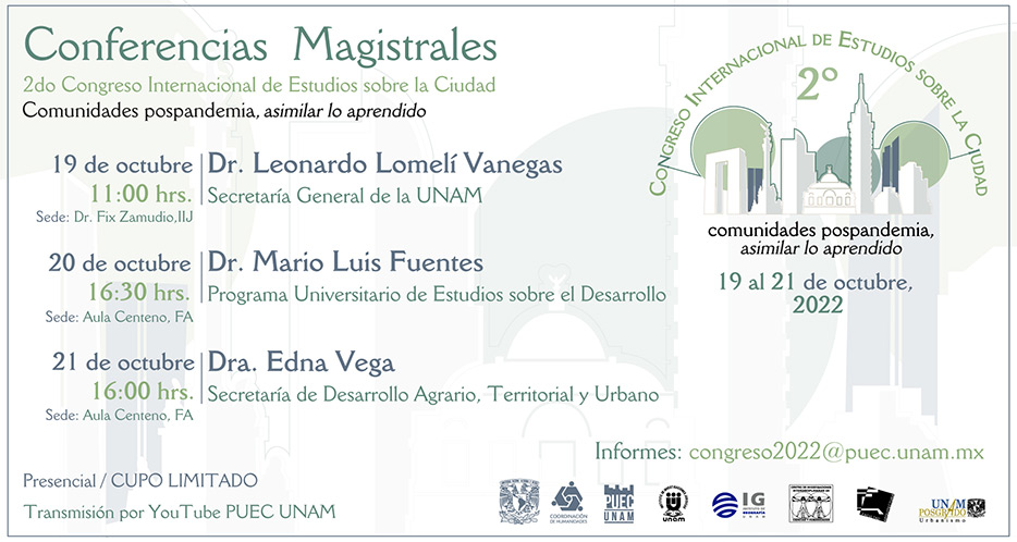 Conferencias Magistrales del 2° Congreso Internacional de Estudios sobre la Ciudad