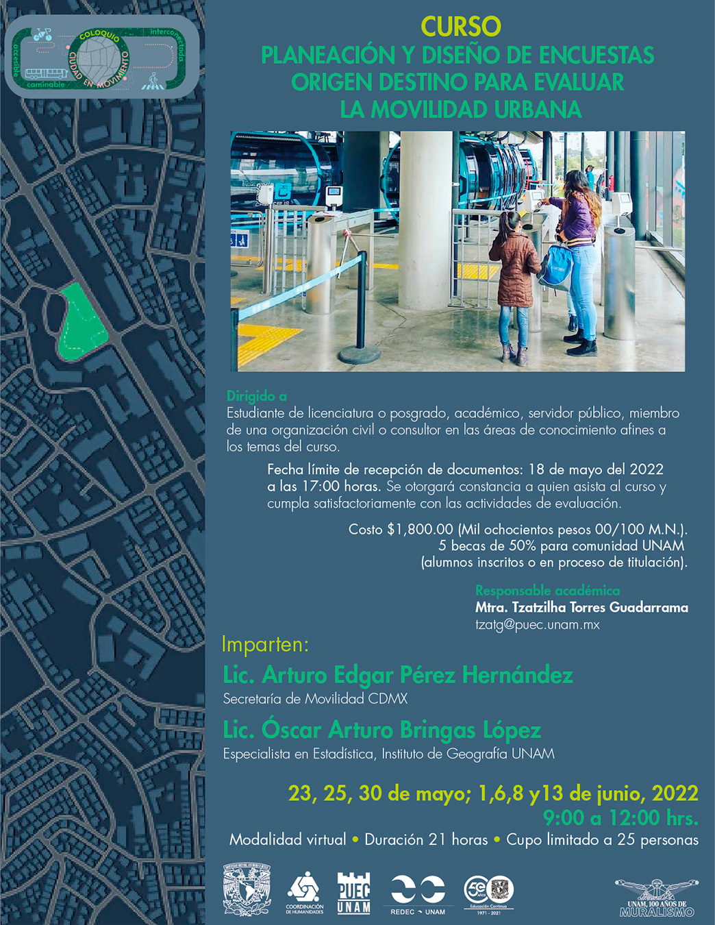 Curso Planeación y diseño de encuestas origen destino para evaluar la movilidad urbana