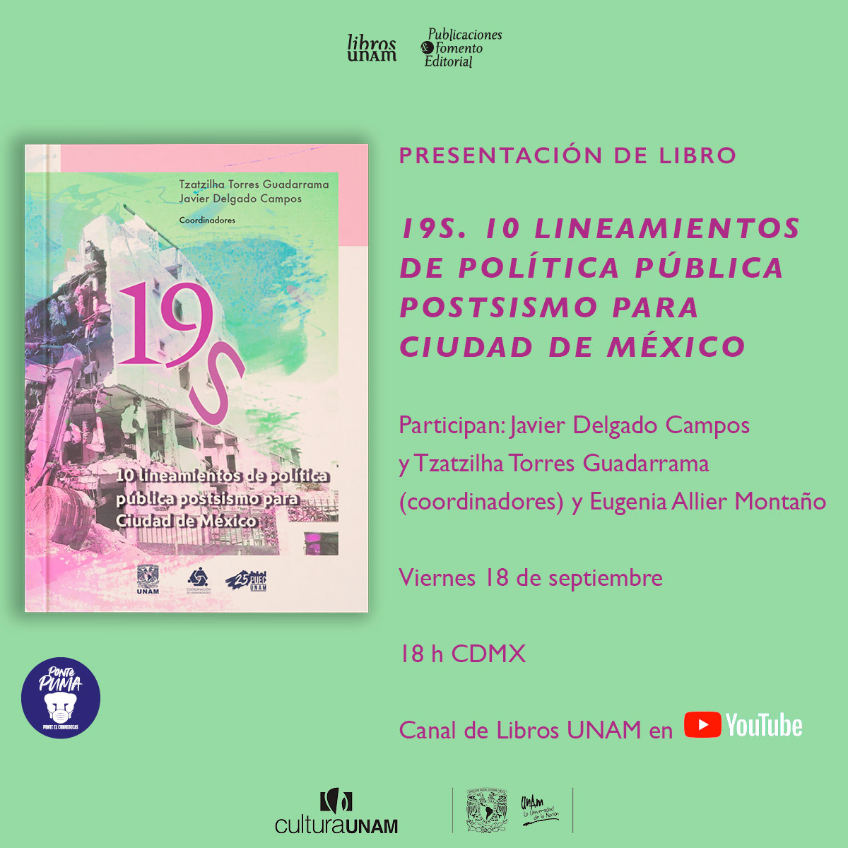 19S. 10 Lineamientos de política pública postsismo para Ciudad de México